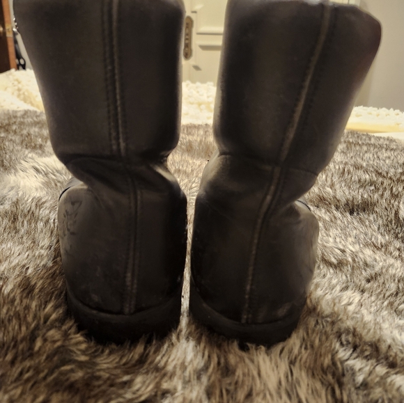 1970's Inouk Snow Boots | 10 Size mens | Vintage Leather Warm Insulated Black - Picture 5 of 6